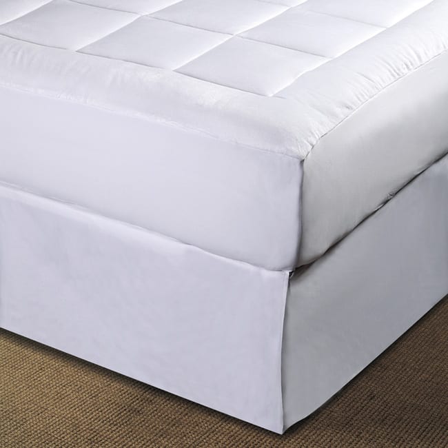 Luxurious Microplush Pillow Top Mattress Pad - White