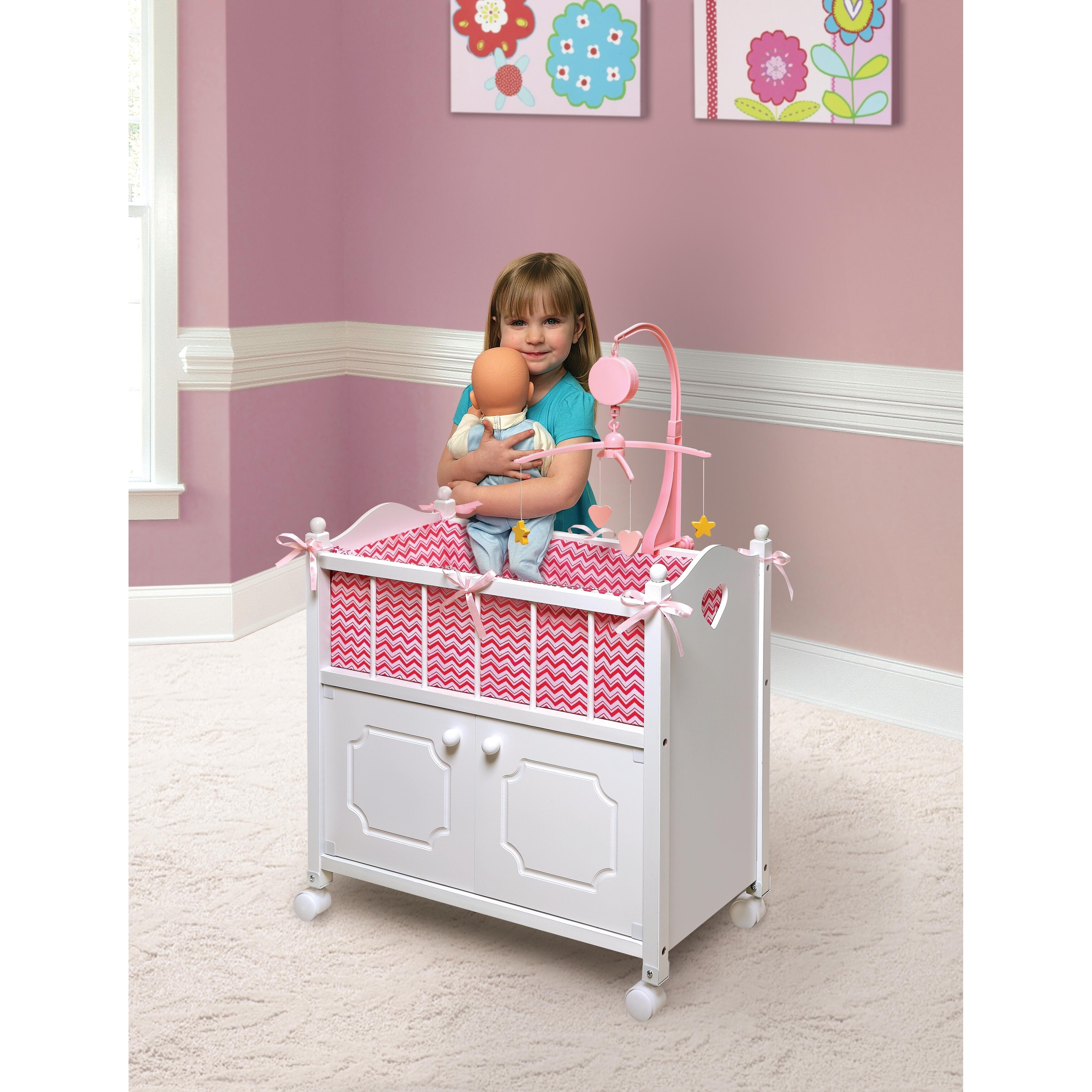 Shop Badger Basket Cabinet Doll Crib With Bedding And