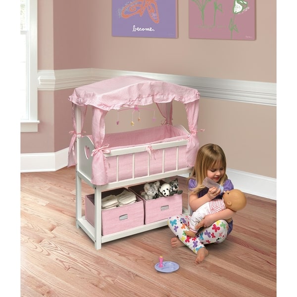 Shop Badger Basket Canopy Doll Crib With Baskets Bedding And