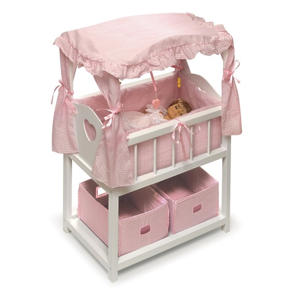 Shop Badger Basket Canopy Doll Crib With Baskets Bedding And