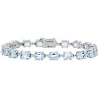 Miadora Sterling Silver 19ct Tgw Blue Topaz Bracelet On Glitzy Rocks Sterling Silver 19ct Tgw Blue Topaz Bracelet