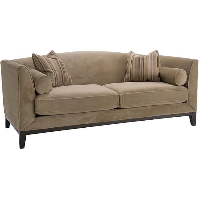 Portofino Camel Fabric Velvet Sofa - White