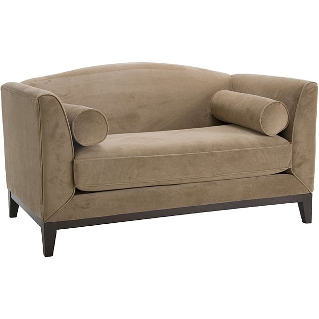 Portofino Camel Fabric Velvet Loveseat