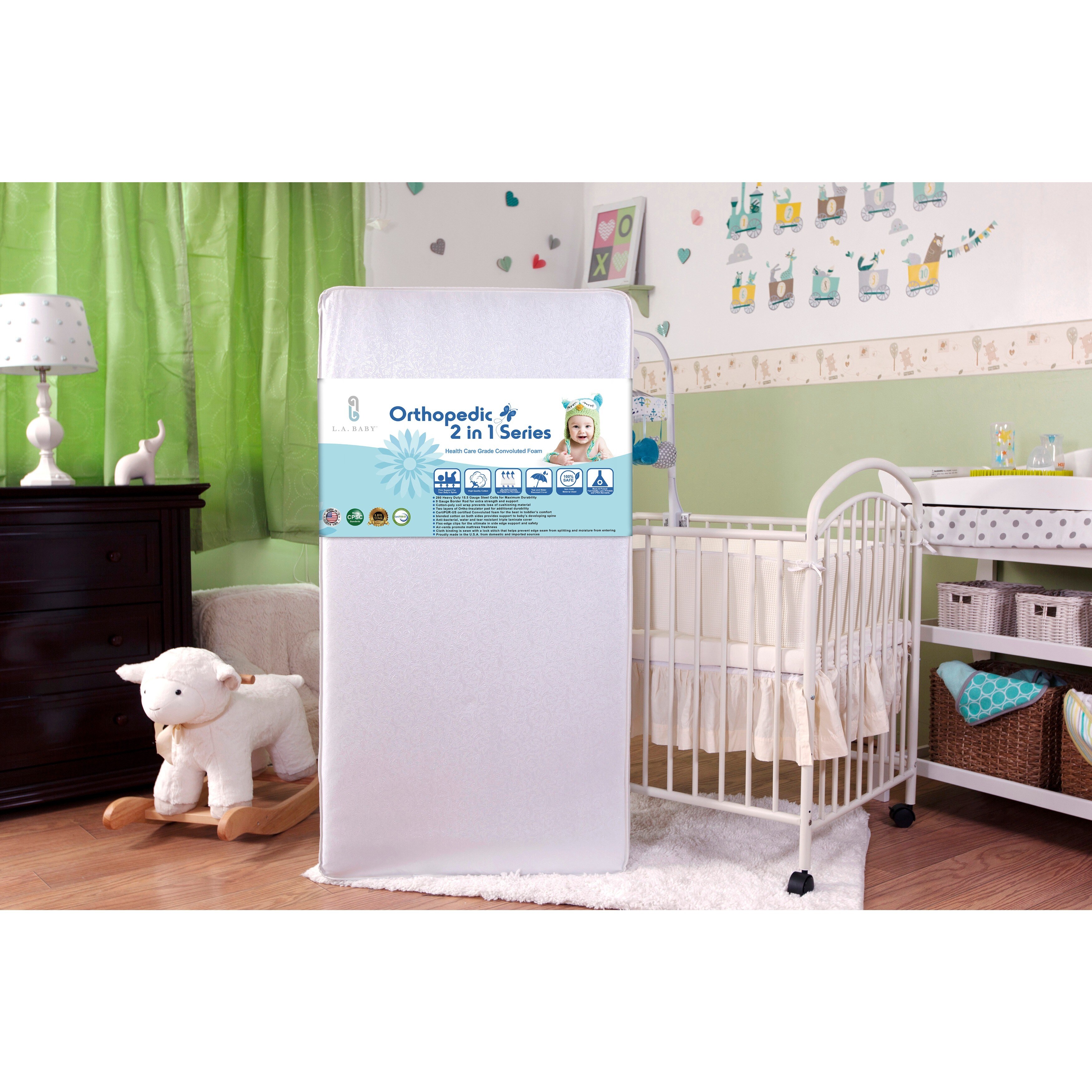 Shop La Baby Convoluted Layered 2 In 1 Crib Mattress White