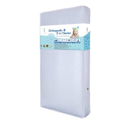 LA Baby Convoluted Layered 2-in-1 Crib Mattress - White