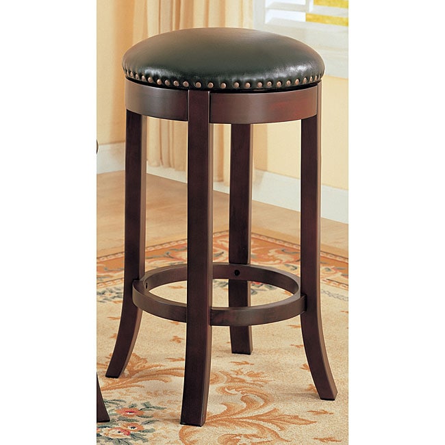 Dark Cherry Finish Swivel Barstools (set Of 4)