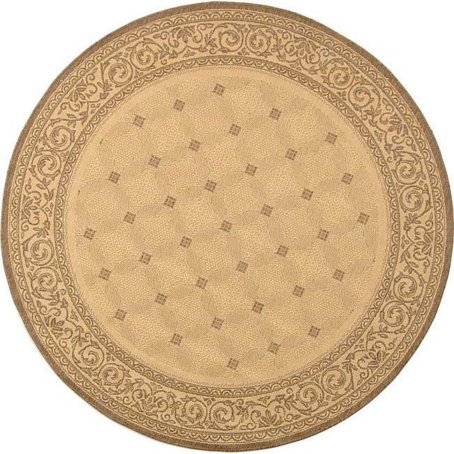 Safavieh Bay Natural/ Brown Indoor/ Outdoor Rug (6'7 Round) Free