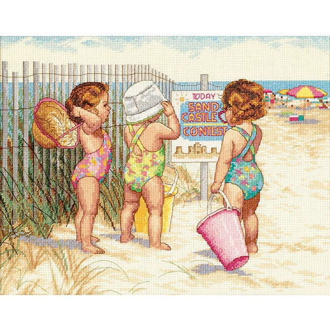 Beach Babies Counted Cross Stitch Kit