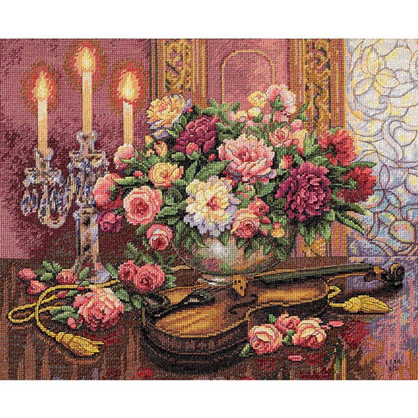 Shop Gold Collection Romantic Floral Cross Stitch Kit Free Shipping