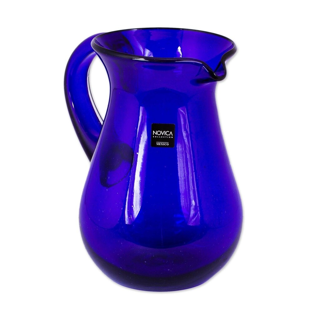 NOVICA Classic Recycled Glass 98 oz. Pitcher