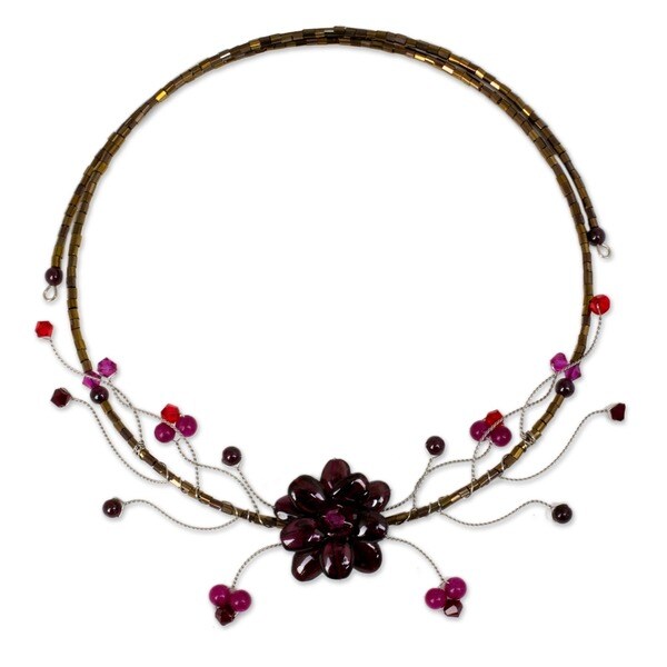 Shop Handmade 'Crimson Beauty' Garnet Choker (Thailand) - Free Shipping ...