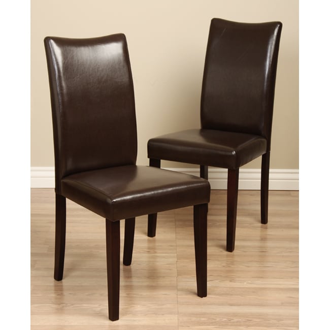 Shino Brown Bi cast Leather Dining Chair (set Of 2)