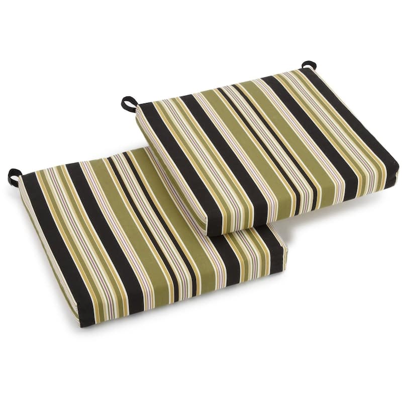 Blazing Needles 20-inch All-Weather Chair Cushion (Set of 2) - 20 x 19 - Freeport Stripe