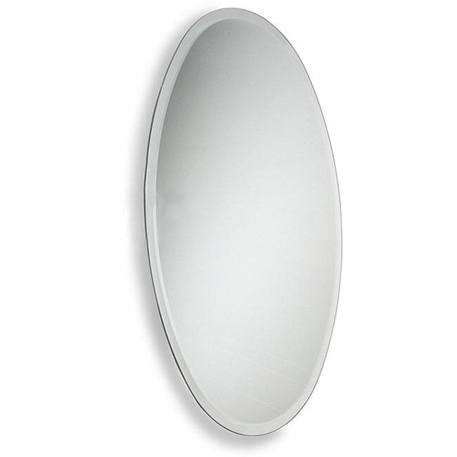 Allied Brass Oval Beveled Edge Bathroom Wall Mirror - Clear - A