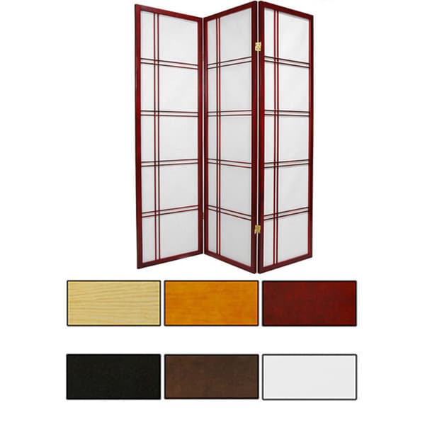 Red Lantern 5 ft. Tall Double Cross Shoji Screen