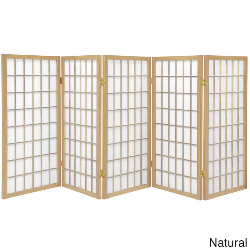 3 ft Handmade Wood/ Paper Panel Miniature Windowpane Shoji Screen (China) - Natural - 3 Panel