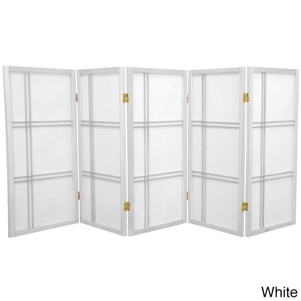 Handmade 3' Wood and Rice Paper Double Cross Shoji Screen