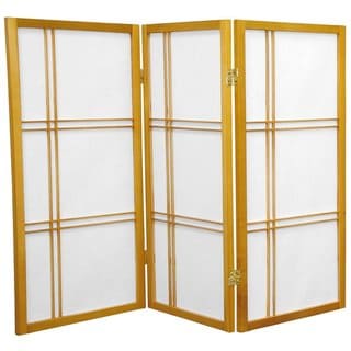 Handmade 3' Wood and Rice Paper Double Cross Shoji Screen - Bed Bath ...