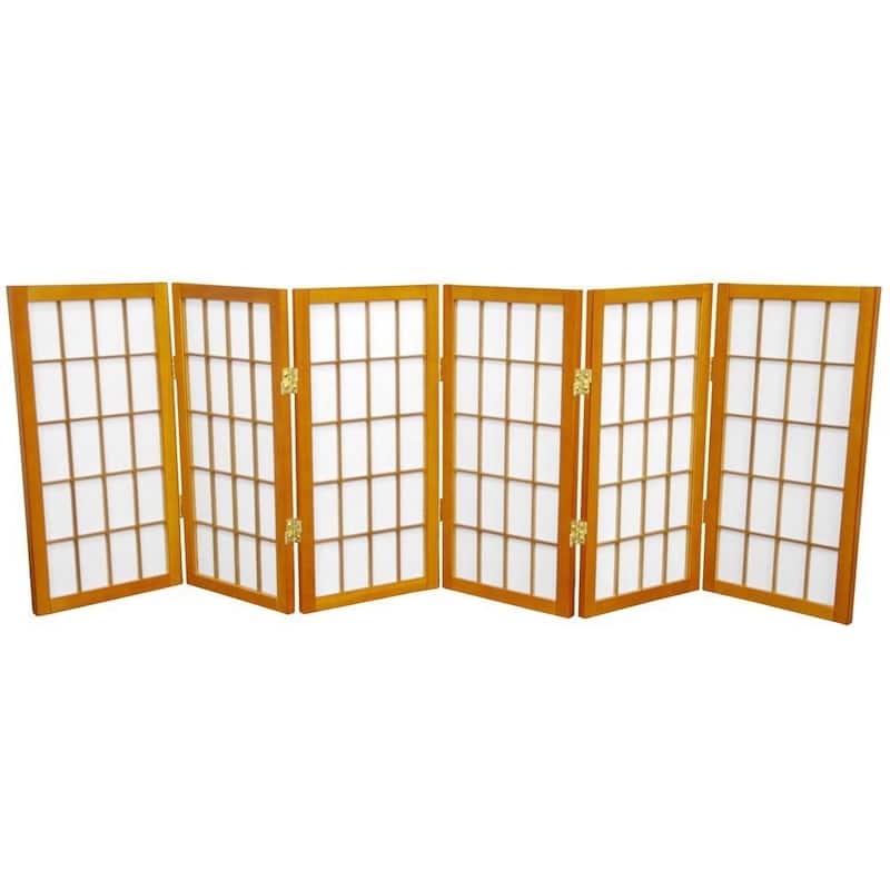 Handmade Wood/ Paper 2' 3-panel Miniature Windowpane Shoji Screen - 24 x 36