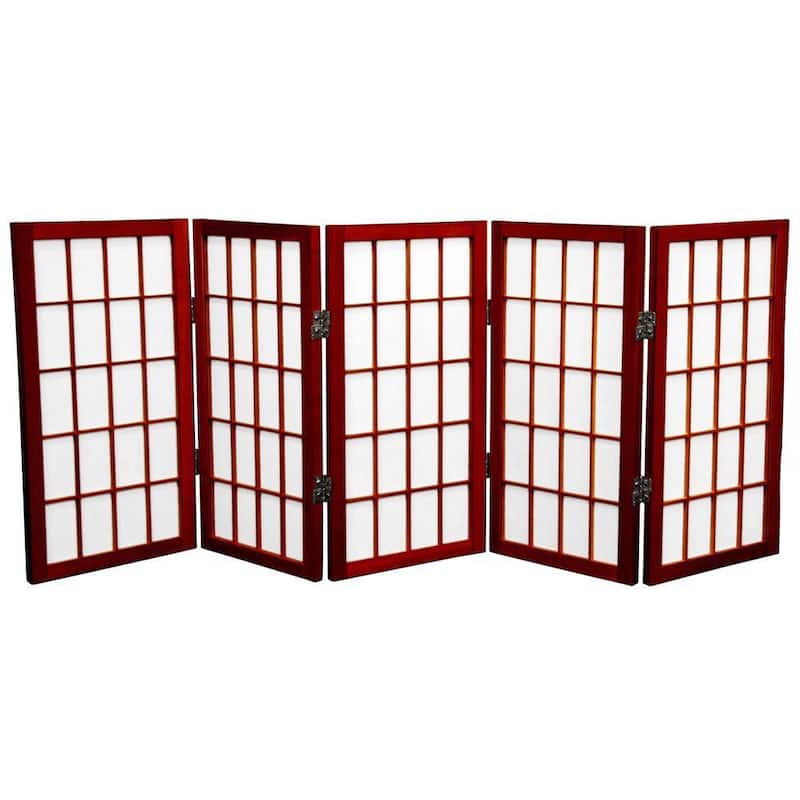 Handmade Wood/ Paper 2' 3-panel Miniature Windowpane Shoji Screen - 24 x 36
