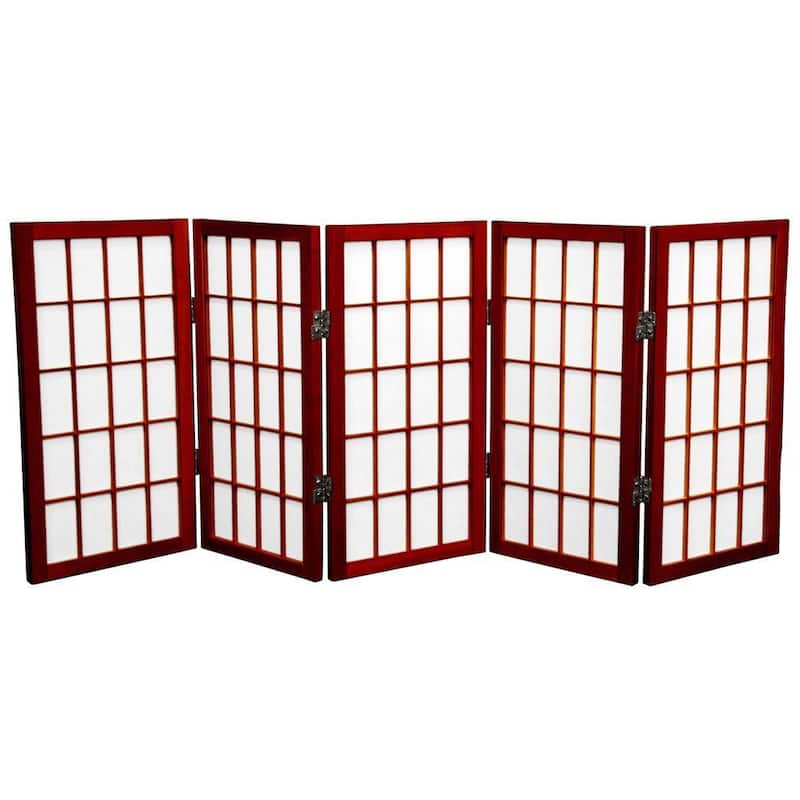 Handmade Wood  Paper 2' 3-panel Miniature Windowpane Shoji Screen - 24 