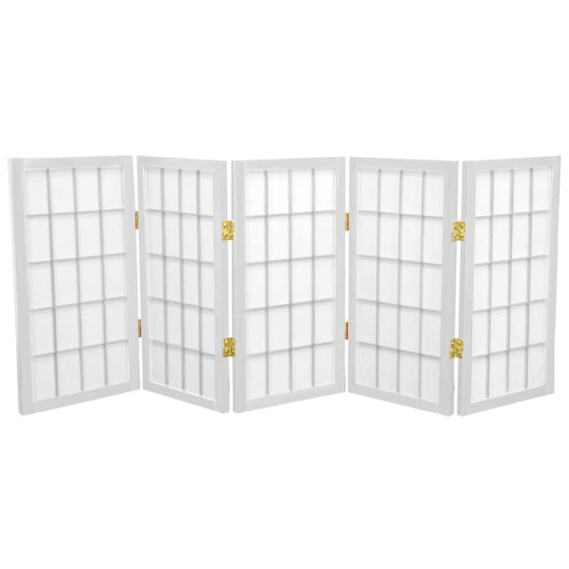 Handmade Wood/ Paper 2' 3-panel Miniature Windowpane Shoji Screen - 24 x 36