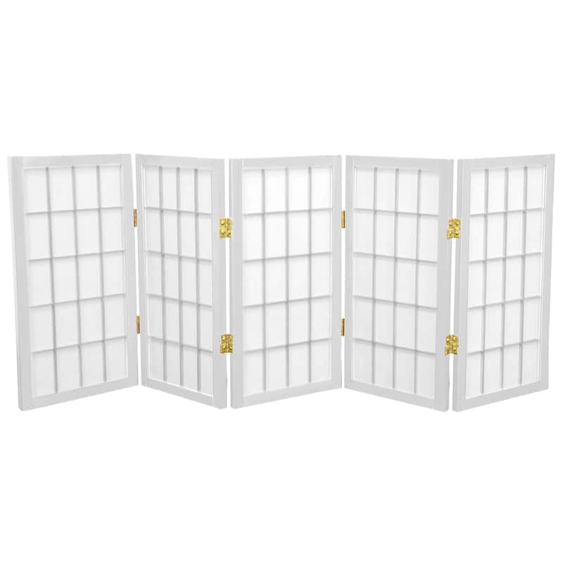 Handmade Wood/ Paper 2' 3-panel Miniature Windowpane Shoji Screen - 24 ...