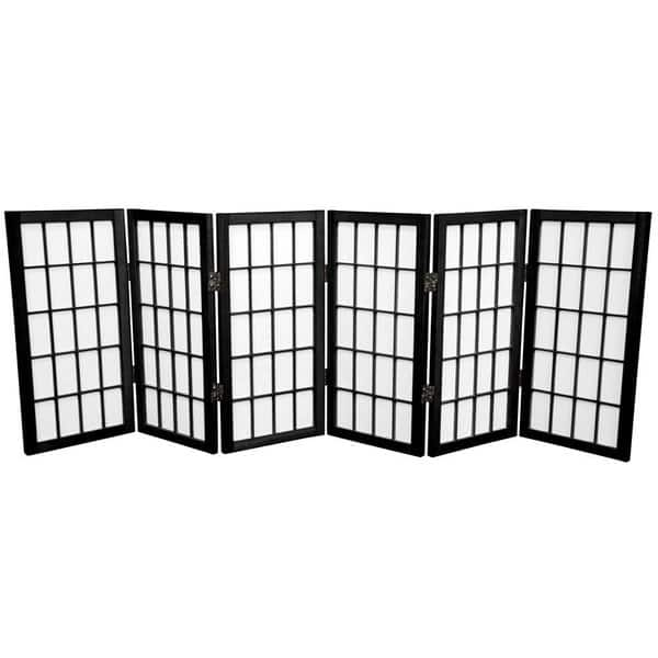 Oriental Furniture 6 Ft Tall Window Pane Shoji Screen, Natural, 8 panel, shoji  paper 