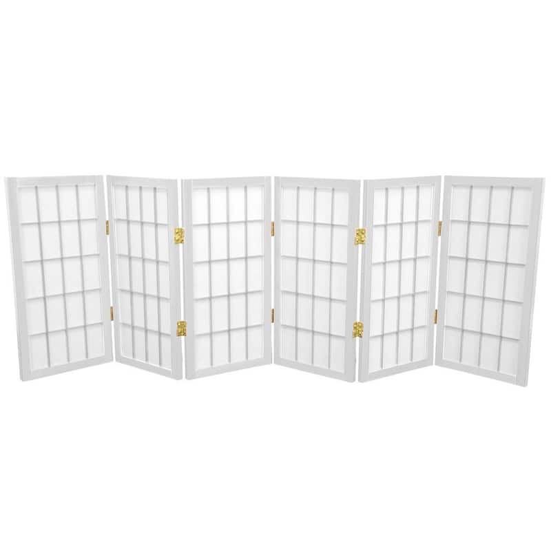 Handmade Wood/ Paper 2' 3-panel Miniature Windowpane Shoji Screen - 24 x 36
