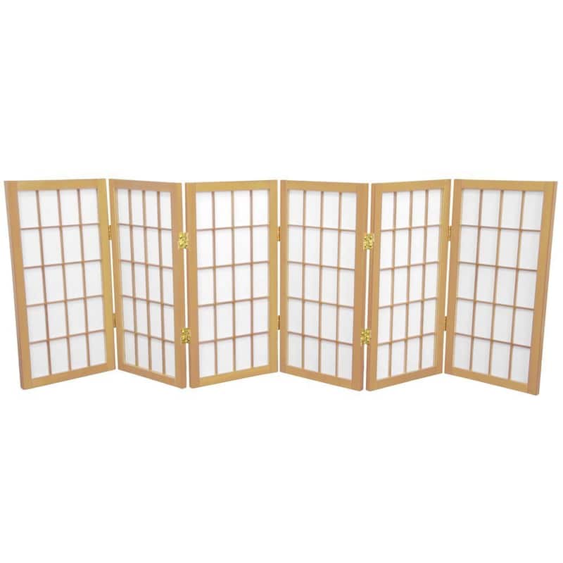 Handmade Wood/ Paper 2' 3-panel Miniature Windowpane Shoji Screen - 24 x 36
