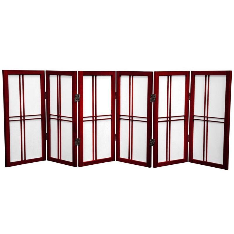 2 ft. tall Handmade Wood and Rice Paper Double Cross Shoji Screen
