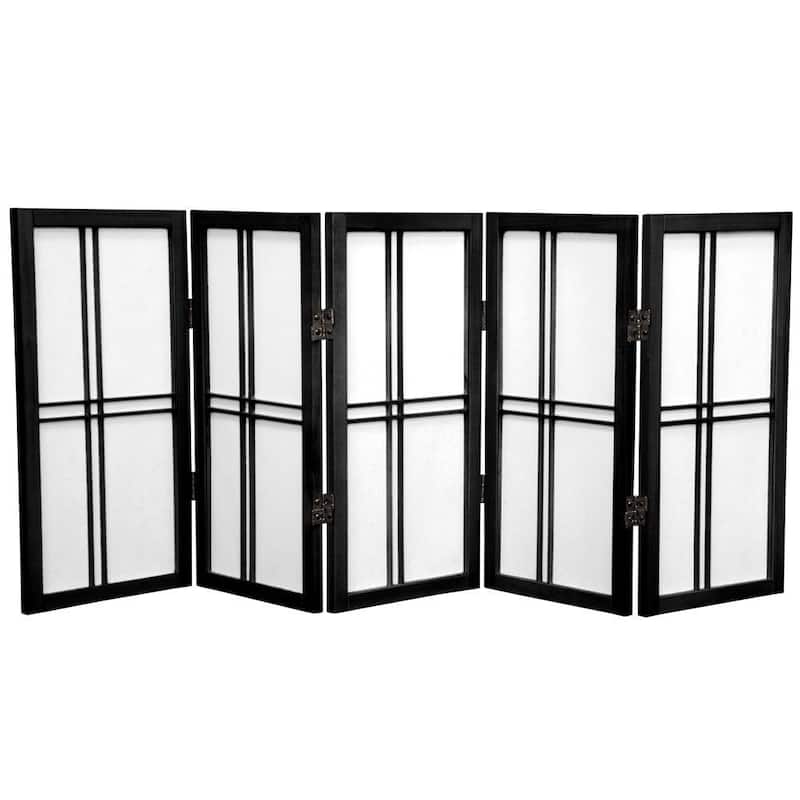 2 ft. tall Handmade Wood and Rice Paper Double Cross Shoji Screen