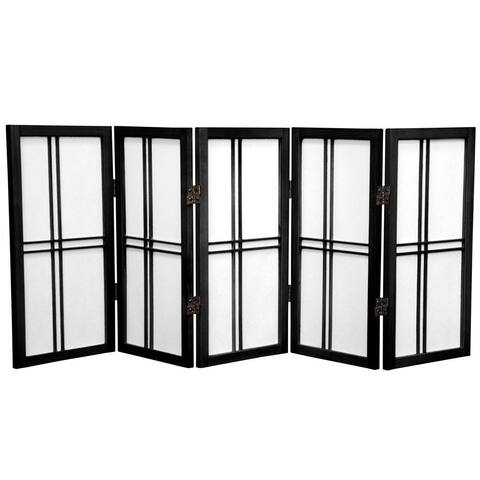 2 ft. tall Handmade Wood and Rice Paper Double Cross Shoji Screen