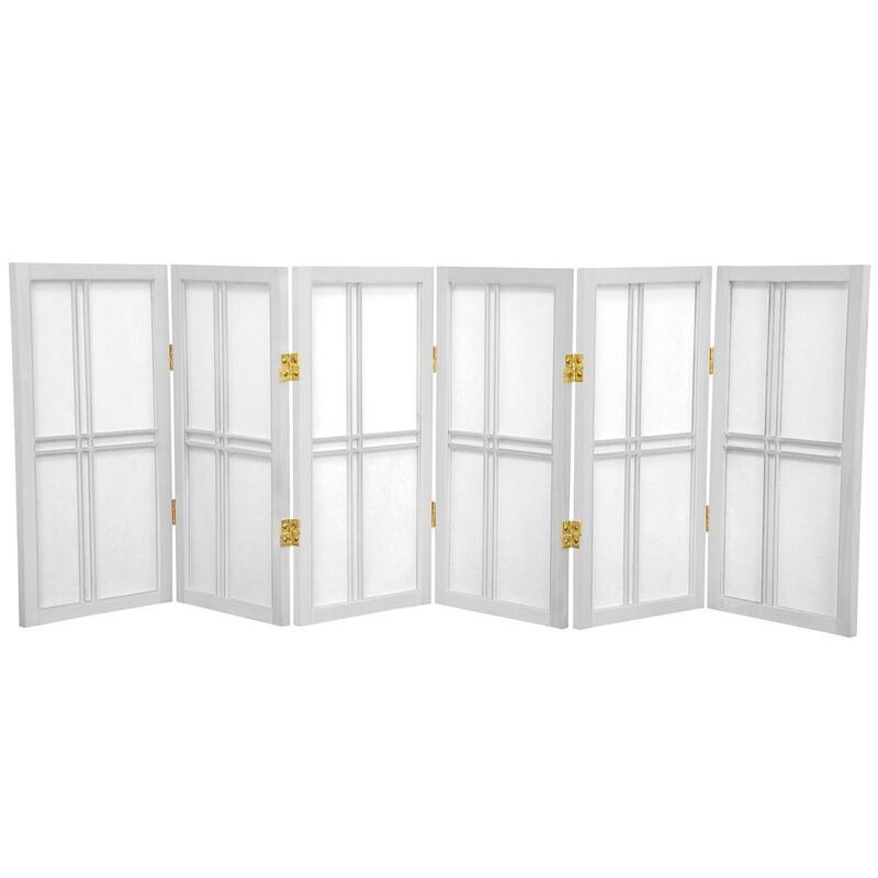 2 ft. tall Handmade Wood and Rice Paper Double Cross Shoji Screen