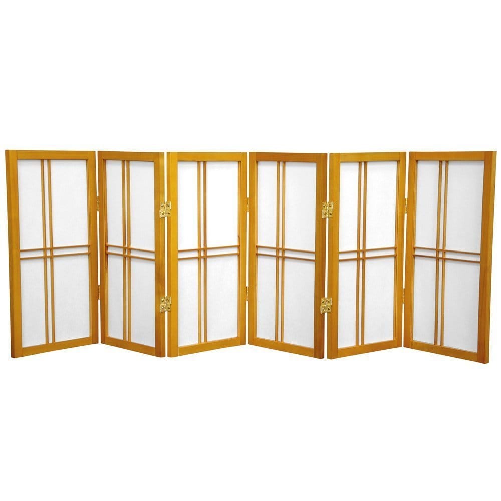 2 ft. tall Handmade Wood and Rice Paper Double Cross Shoji Screen - On Sale  - Bed Bath & Beyond - 3378781