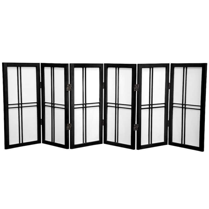 2 ft. tall Handmade Wood and Rice Paper Double Cross Shoji Screen