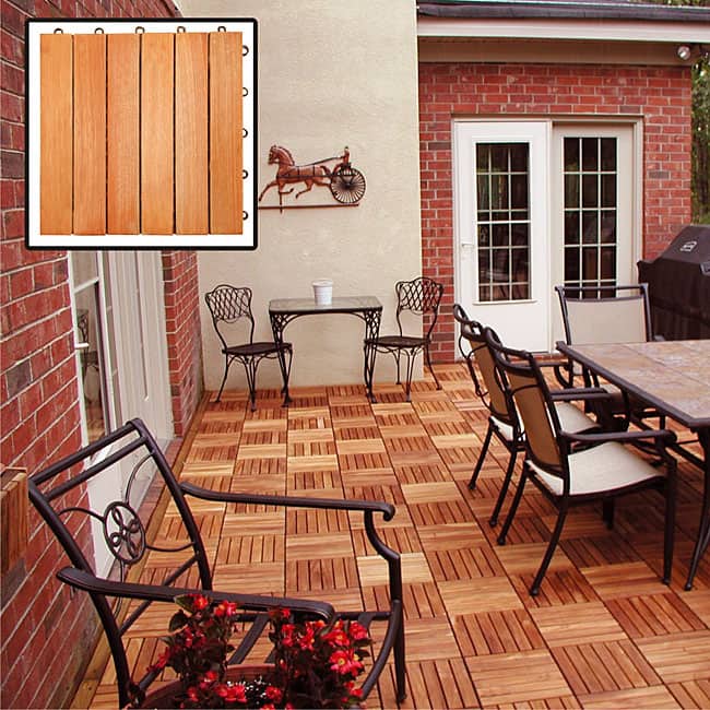 Eucalyptus 6-slat Snapping Deck Tiles (Box of 10)