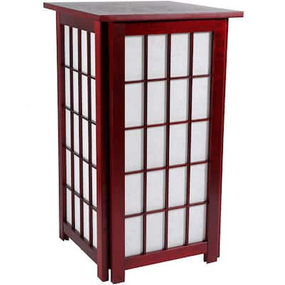 Handmade Tall Hokkaido End Table/ Shoji Lamp (China)