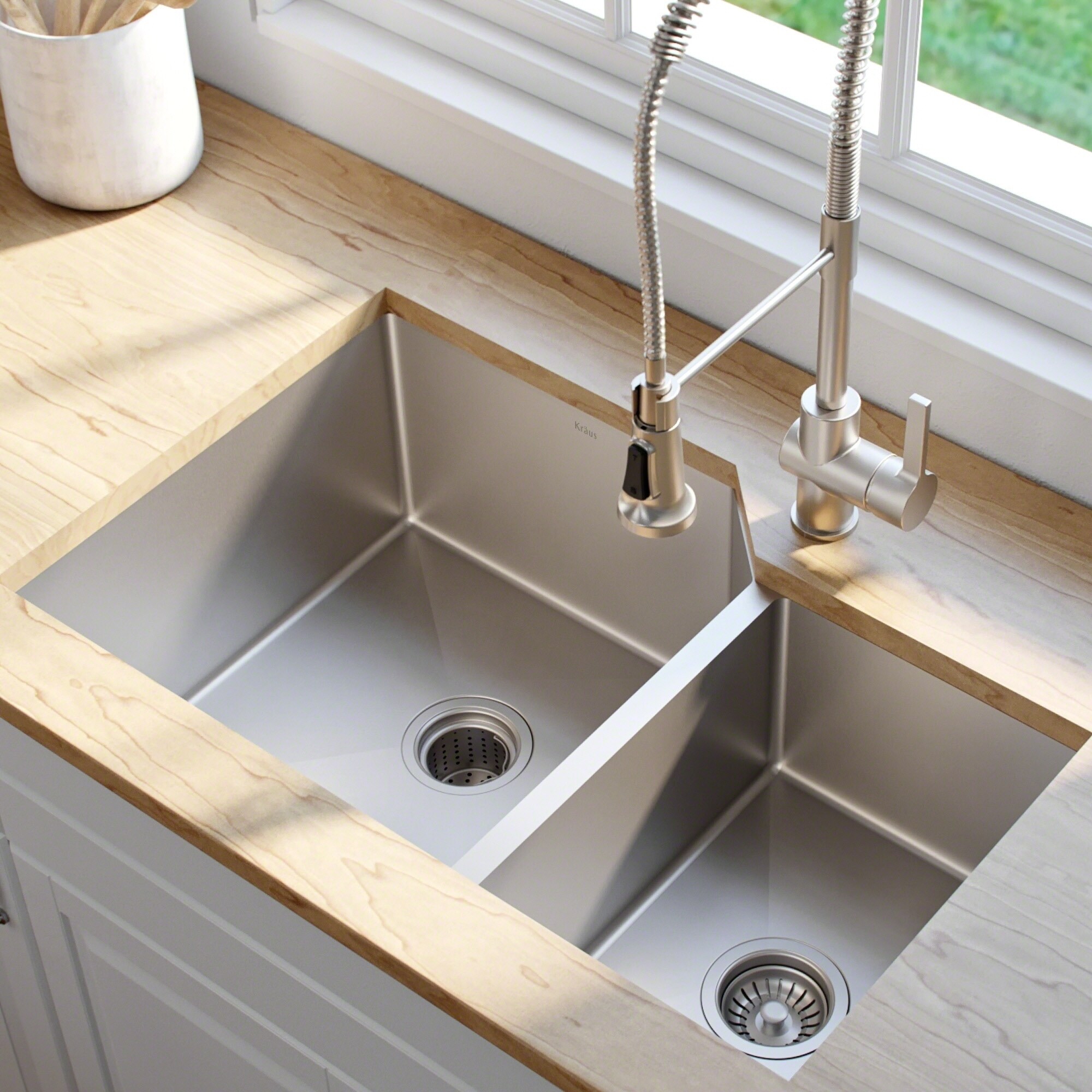 Shop Kraus Khu123 32 Undermount 32 Inch 2 Bowl Stainless Steel