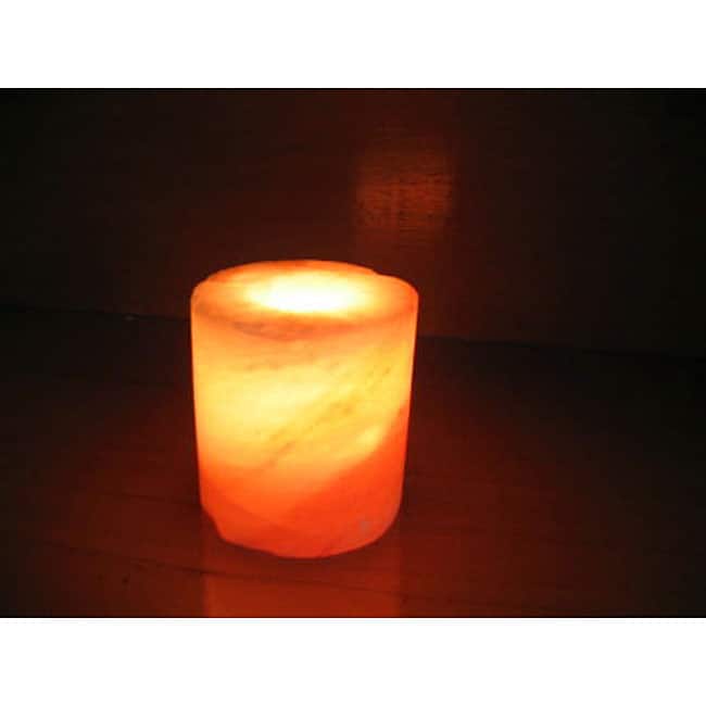 Himalayan Salt Cylinder-shaped Candleholder by Black Tai Salt Co.