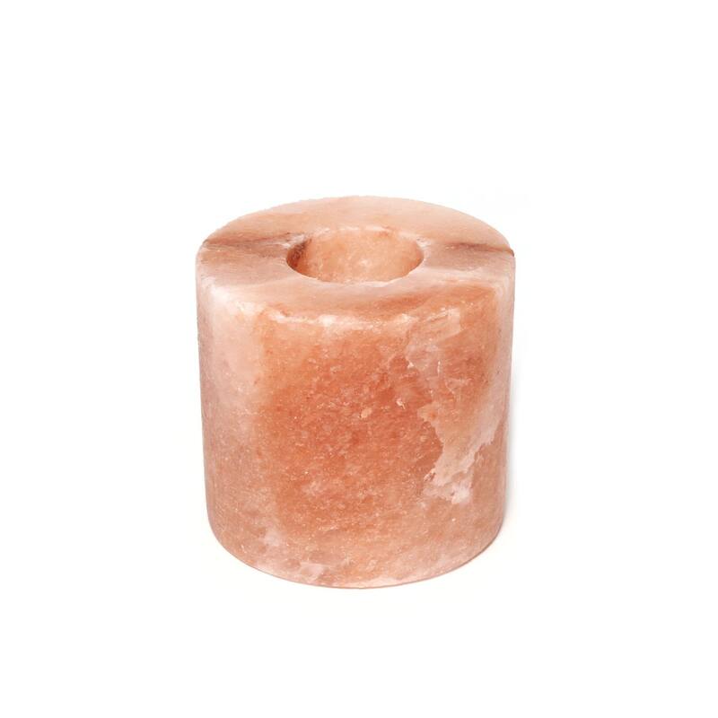Himalayan Salt Cylinder-shaped Candleholder by Black Tai Salt Co.