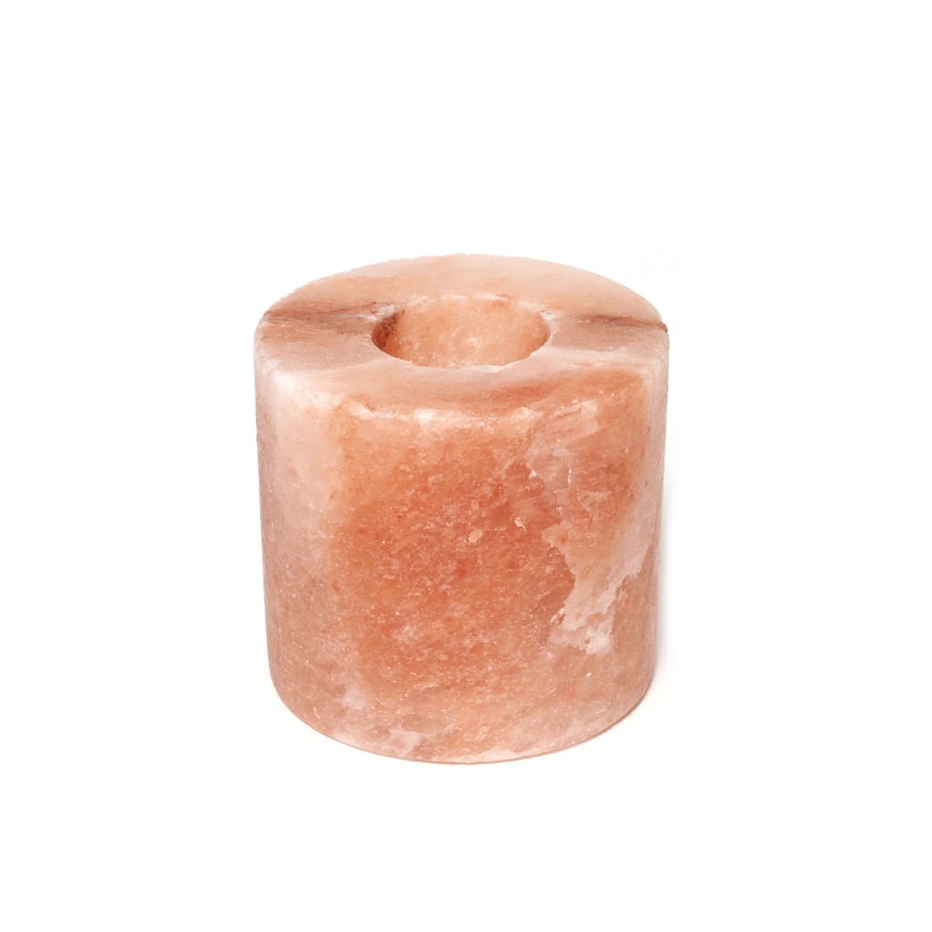 Himalayan Salt Cylinder-shaped Candleholder by Black Tai Salt Co.