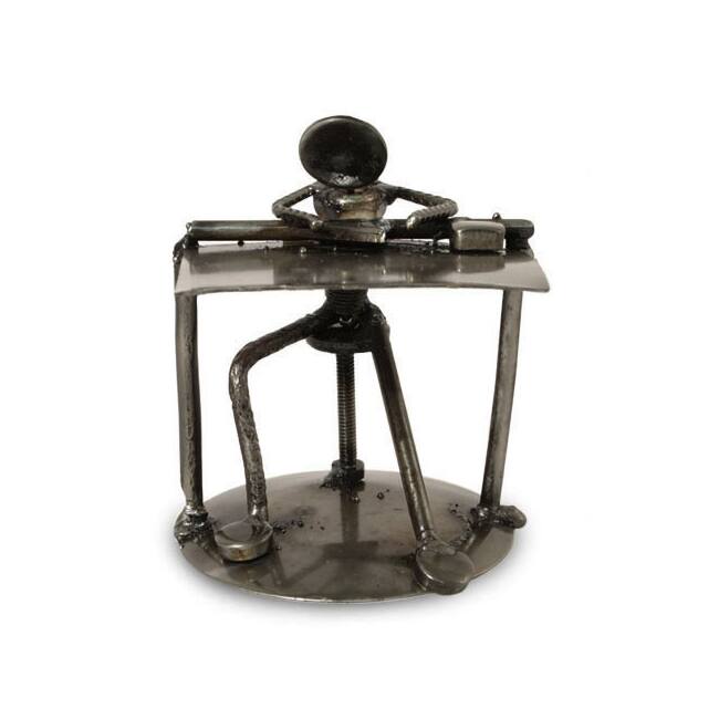 Handmade Iron 'Rustic Architect' Statue (Mexico)