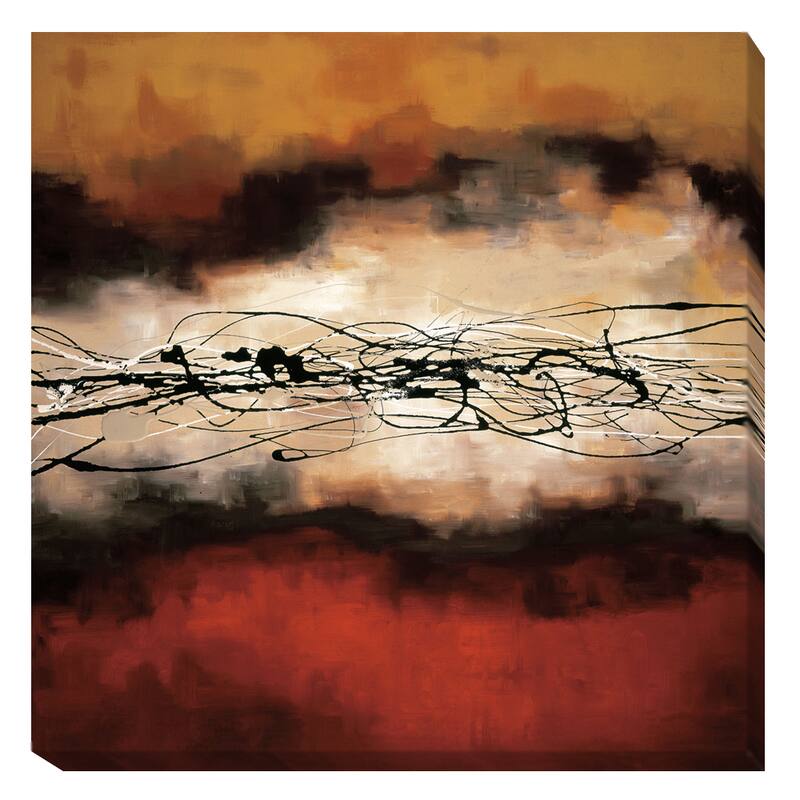 Laurie Maitland 'Harmony in Red and Ochre' Canvas Art - Red - 36 x 36 - Wood