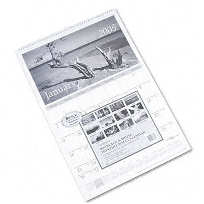 At a glance Black and White Photographic Wall Calendar