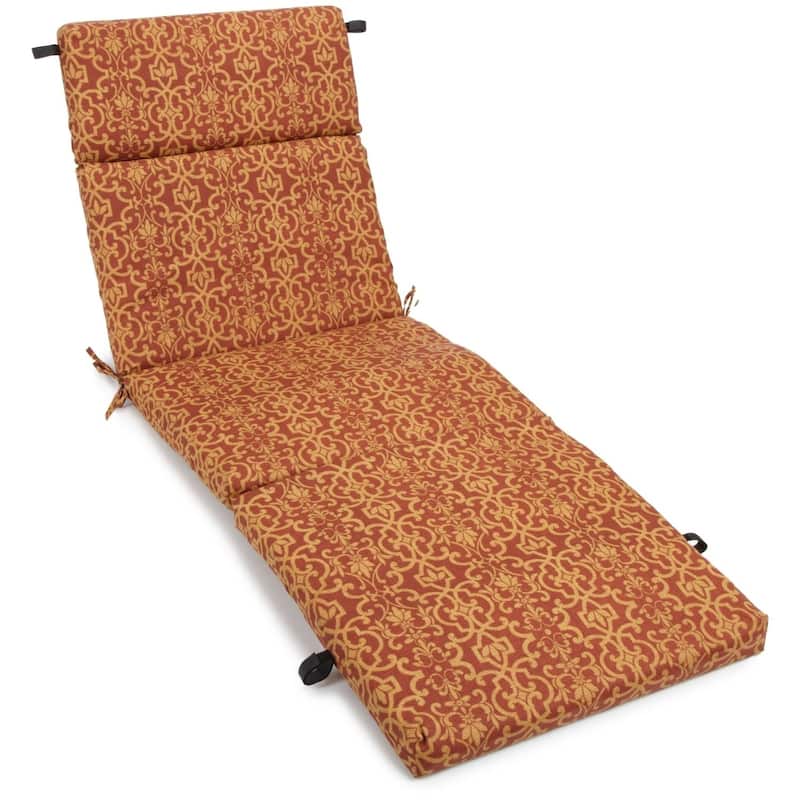 Blazing Needles 72-inch All-Weather Chaise Lounge Cushion - Vanya Paprika