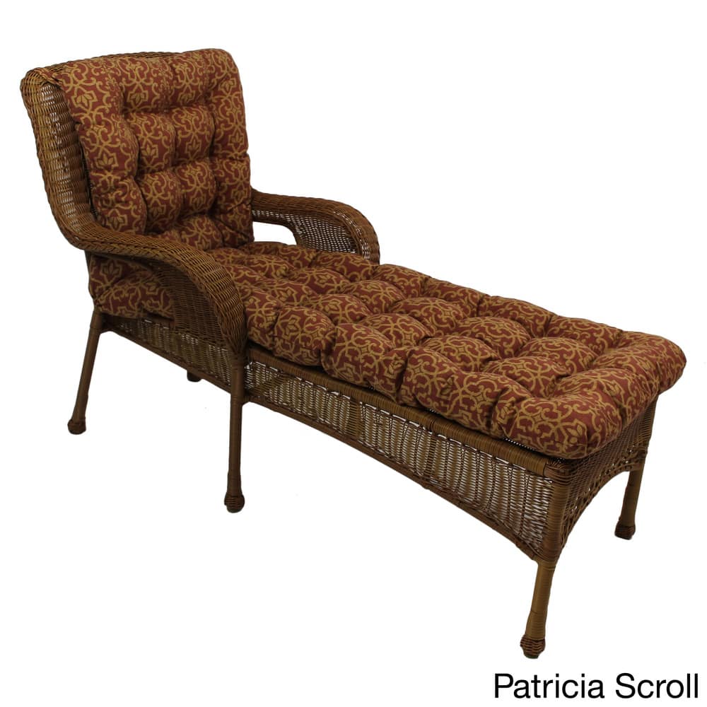 Blazing Needles All-Weather Outdoor Chaise Lounge Cushion