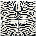 Safavieh Handmade Soho Zebra Ivory/ Black New Zealand Wool Rug - 6' x 6' Square