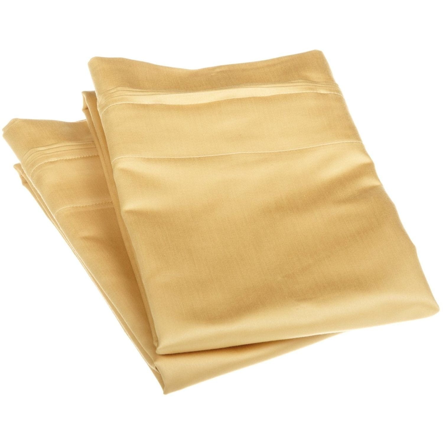 None 100 percent Egyptian Luxurious Cotton 1500 Thread Count Solid Pillowcase Set Gold Size King