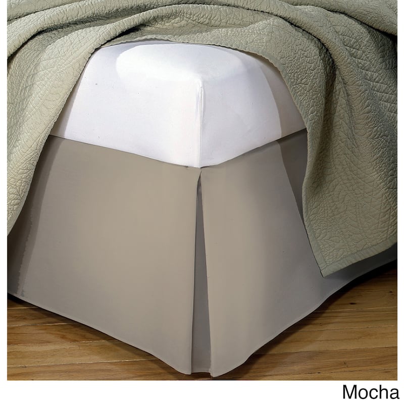 Fresh Ideas Poplin 14-inch Drop Bedskirt - Twin - Mocha